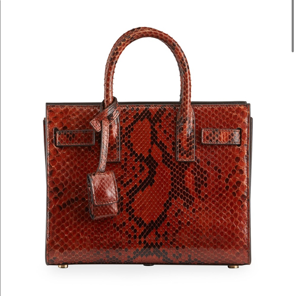 Saint Laurent Sac de Jour Nano Python Satchel Bag